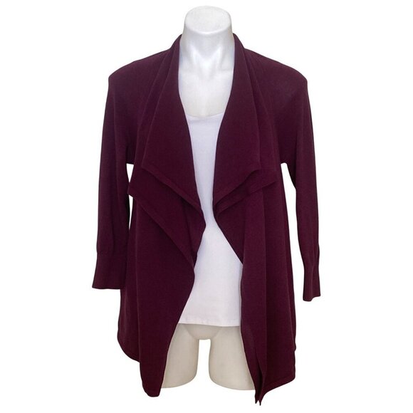 Tommy Bahama Burgundy Island Waterfall Cardigan, 3/4 Sleeves Women's Size L - Picture 1 of 8